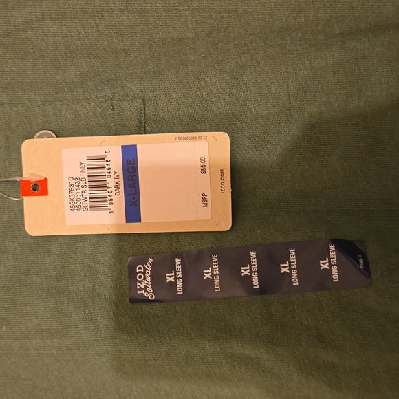 Izod Saltwater Green Long Sleeve Henley - Picture 3 of 7